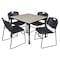Regency Tables > Height Adjustable > Square Mobile Table & Chair Sets, 36 W, 36 L, 23-34 H, Maple TB3636PLAPCBK44BK - alternate 1